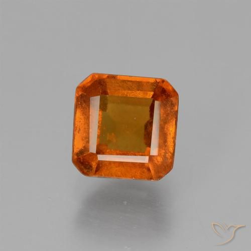1.56ct Natural Laranja Profundo granada hessonita, Corte Esmeralda, VS-SI