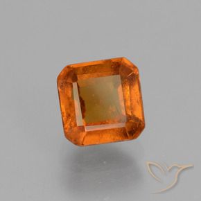 granada hessonita Laranja Profundo Natural 1.56ct, Corte Octógono / Esmeralda, VS-SI