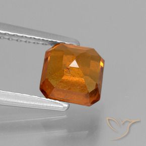 granada hessonita Laranja Profundo Natural 1.56ct, Corte Octógono / Esmeralda, VS-SI