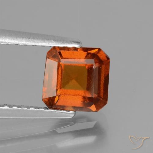 1.42ct Natural Laranja Profundo granada hessonita, Corte Esmeralda, VS-SI
