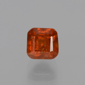 Granada hessonita laranja natural 1,22ct, corte esmeralda, VS-SI