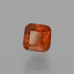 Granada hessonita laranja natural 1,22ct, corte esmeralda, VS-SI