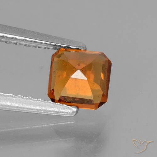 granada hessonita laranja avermelhado Natural 0.92ct, Corte Octógono / Esmeralda, VS