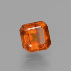 Granada hessonita laranja natural 0,96ct, corte esmeralda, VS