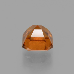 Granada hessonita laranja natural 0,96ct, corte esmeralda, VS