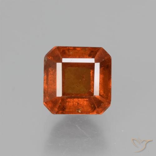 1.59ct Natural âmbar laranja granada hessonita, Corte Esmeralda, VS-SI