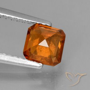 granada hessonita âmbar laranja Natural 1.29ct, Corte Octógono / Esmeralda, VS