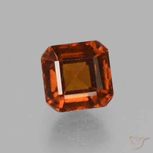 1.55ct Natural Laranja Profundo granada hessonita, Corte Esmeralda, VS