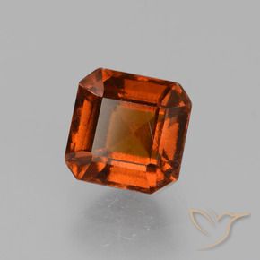 granada hessonita Laranja Profundo Natural 1.55ct, Corte Octógono / Esmeralda, VS