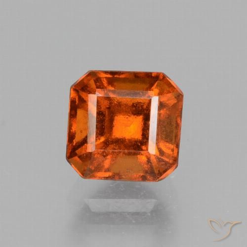 1.52ct Natural âmbar laranja granada hessonita, Corte Esmeralda, VS