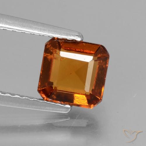 1.47ct Natural Laranja Profundo granada hessonita, Corte Esmeralda, VS