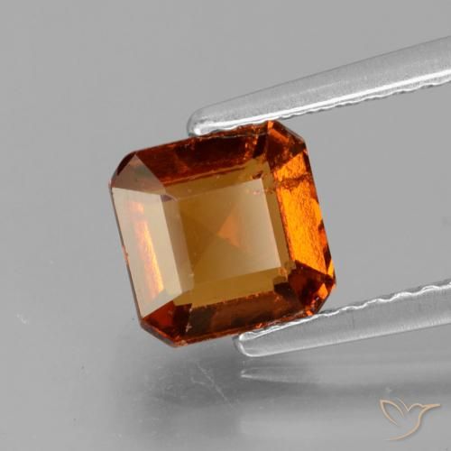 granada hessonita Laranja Profundo Natural 1.47ct, Corte Octógono / Esmeralda, VS