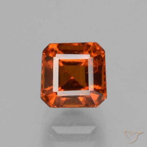 1.80ct Natural Laranja escuro granada hessonita, Corte Esmeralda, VS