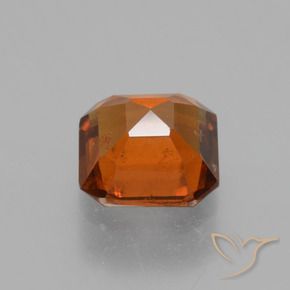 granada hessonita Laranja Profundo Natural 1.44ct, Corte Octógono / Esmeralda, VS