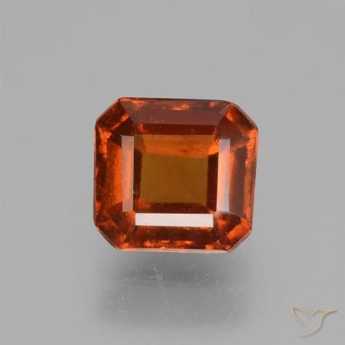 1.52ct Natural âmbar laranja granada hessonita, Corte Esmeralda, VS