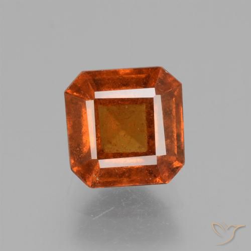 1.87ct Natural âmbar laranja granada hessonita, Corte Esmeralda, VS
