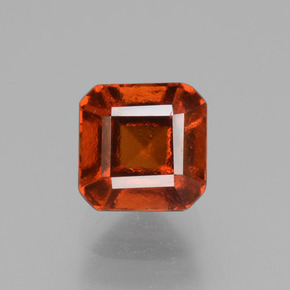 Granada hessonita laranja natural 1,70ct, corte esmeralda, VS