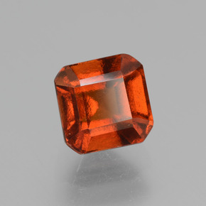 Granada hessonita laranja natural 1,70ct, corte esmeralda, VS