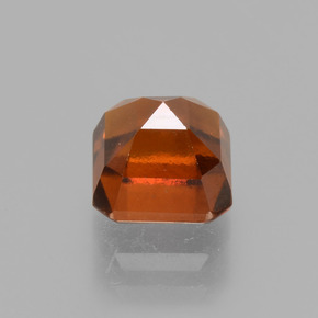 Granada hessonita laranja natural 1,70ct, corte esmeralda, VS