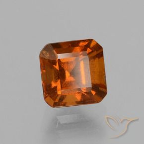 granada hessonita Laranja Profundo Natural 1.57ct, Corte Octógono / Esmeralda, VS
