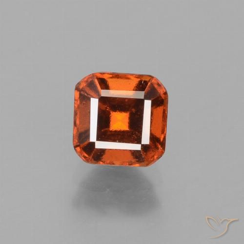 1.36ct Natural âmbar laranja granada hessonita, Corte Esmeralda, VS