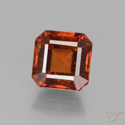 2.18ct Natural âmbar laranja granada hessonita, Corte Esmeralda, VS-SI