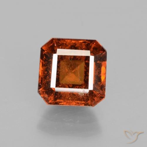 2.15ct Natural Laranja Profundo granada hessonita, Corte Esmeralda, VS-SI