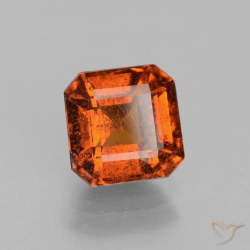granada hessonita Laranja Profundo Natural 2.15ct, Corte Octógono / Esmeralda, VS-SI