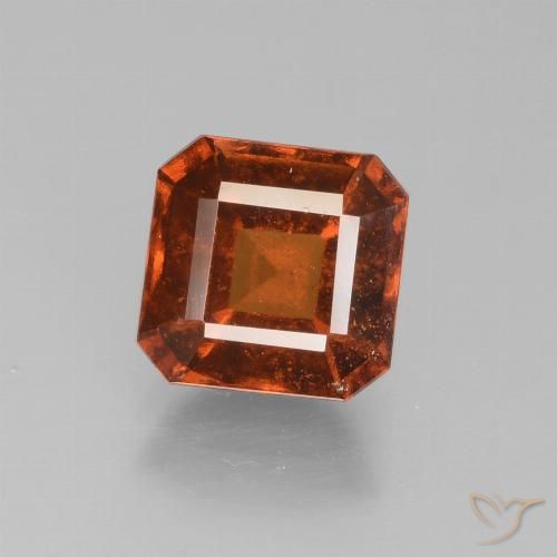 2.13ct Natural âmbar laranja granada hessonita, Corte Esmeralda, VS