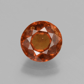 Granada hessonita laranja natural 2,95ct, corte redondo, VS-SI