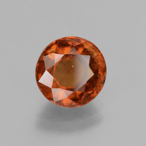 Granada hessonita laranja natural 2,95ct, corte redondo, VS-SI