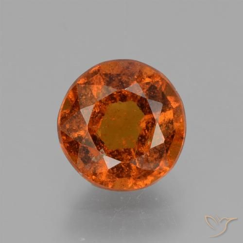 1.90ct Natural Laranja escuro granada hessonita, Redondo, VS-SI