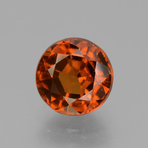 Granada hessonita laranja natural 2,05ct, corte redondo, VS