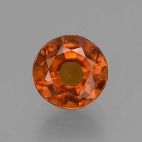 Granada hessonita laranja natural 2,53ct, corte redondo, VS