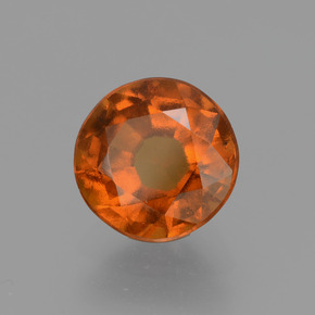 Granada hessonita laranja natural 2,53ct, corte redondo, VS