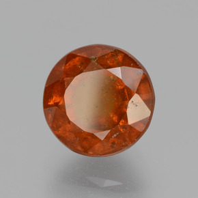 Granada hessonita laranja natural 3,93ct, corte redondo, SI