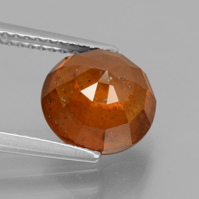 Granada hessonita laranja natural 3,93ct, corte redondo, SI