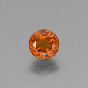 Granada hessonita laranja natural 1,28ct, corte redondo, VS-SI