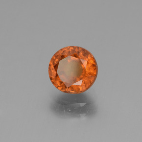 Granada hessonita laranja natural 1,28ct, corte redondo, VS-SI