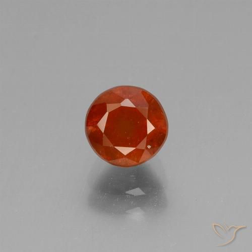 1.37ct Natural âmbar laranja granada hessonita, Redondo, VS-SI