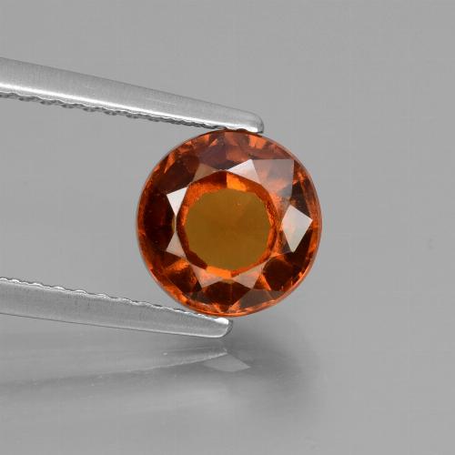 Granada hessonita laranja natural 1,78ct, corte redondo, VS