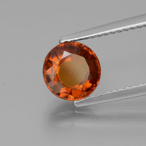 Granada hessonita laranja natural 1,78ct, corte redondo, VS
