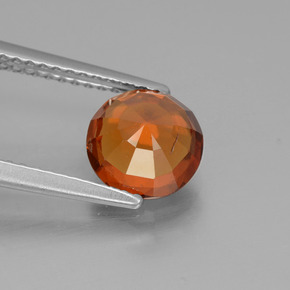 Granada hessonita laranja natural 1,78ct, corte redondo, VS