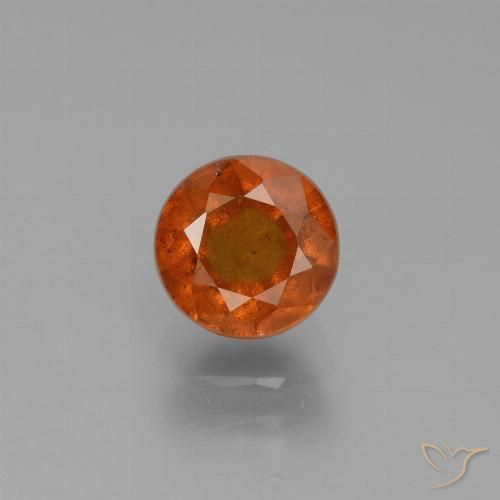 1.65ct Natural âmbar laranja granada hessonita, Redondo, VS