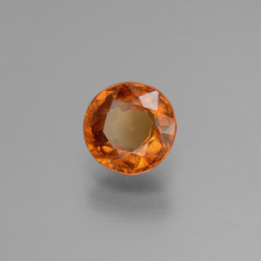 Granada hessonita laranja natural 1,24ct, corte redondo, VS
