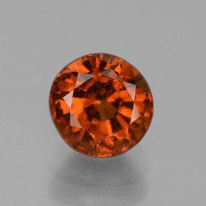 Granada hessonita laranja natural 1,83ct, corte redondo, VS