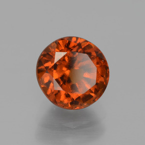 Granada hessonita laranja natural 1,83ct, corte redondo, VS