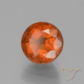 Granada hessonita laranja natural 1,71ct, corte redondo, VS