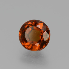 Granada hessonita laranja natural 1,24ct, corte redondo, VS