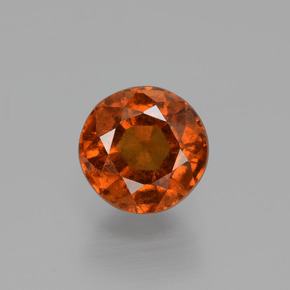 Granada Hessonita laranja canela Natural 1.36ct, Corte Redondo, VS